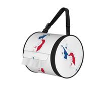 Panama Flag Map Print Cylinder Bathroom Tissue Holder With Buckle Strap, Portable Paper Case For Road Trips
