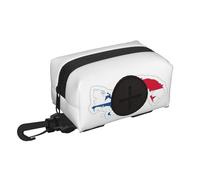 Panama Flag Map print Dog Poop Bag Holder Doggie Waste Bag Dispenser Small Doggy Zipper Pouch with Carabiner Clip