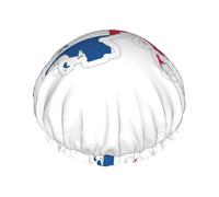 Panama Flag Map Printed Large Shower Cap, Double Layer Hair Protector For Facial Care, Reusable Hair Wrap