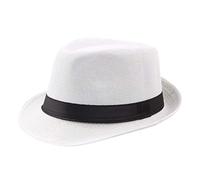 Panama Hat Straw Style That can be Folded into its Travel Bag Unisex Mens and Ladies Outdoor Hat Top Sun Hat Breathable Jazz Baseball Caps (White, One Size)