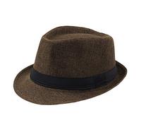 Panama Hat Straw Style That can be Folded into its Travel Bag Unisex Mens and Ladies Outdoor Hat Top Sun Hat Breathable Jazz Baseball Caps (Coffee, One Size)
