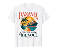 Panama is Good for the Soul Tropical Vibes Cargo Ship Value Graphic T-Shirt, Men, White, L