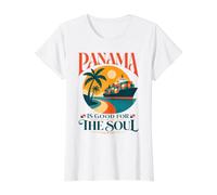 Panama is Good for the Soul Tropical Vibes Cargo Ship Value Graphic T-Shirt, Women, White, S