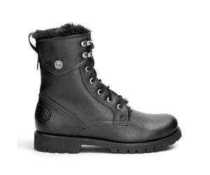 Panama Jack Benissa B2 Women's Black Leather Warm Winter Lace-Up Boots