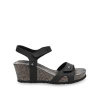 Panama Jack Julia B1 Wedge Sandals Black Leather Summer Walking Casual