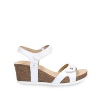 Panama Jack Women's Julia B17 White Wedge Leather Sandals