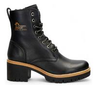 Panama Jack Padma B11 - Women's Black Block Heel Leather Ankle Boots - UK 9