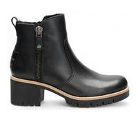 Panama Jack Trav B2 - Women's Black Side Zipped Leather Ankle Boots - UK 8