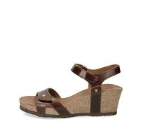 Panama Jack Women's Julia Clay Ankle Strap Sandals, Braun Cuero B1, 7 UK