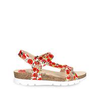 Panama Jack Women's Sally Garden Flat Sandal, Rojo B1, 6 UK