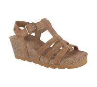 Panama Jack Womens Wedge Heel Bark Brown Suede Leather Sandals - Vero B1