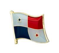Panama National Flag Metal Enamel Lapel Pin Badge - 1.6 x 1.9 cm Blue Red Stars and Quarters Design - Hard Enamel Finish with Secure Clasp for National Pride, Travel, Events, and Collectors