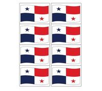 Panama National Flag Rectangular Matt Paper Stickers A4 Sheet of 8 (Each Sticker is 99mm x 68mm) (Flapping)