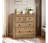 Seconique Panama 4 Drawer Natural Wax Chest of Drawers - Brown - Wilko