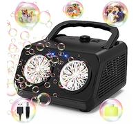Panamalar Automatic Bubble Machine, Professional Bubble Maker 2 Modes for Kids 20000+ Bubbles/Min, 26 Holes Portable Electric Bubble Blower Toys with 120ml Solution for Outdoor Party Wedding-Black