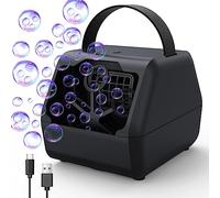 Panamalar Bubble Machine, Professional Automatic Bubble Maker Toy for Kids, 10000+ Bubble/Min with Double Wands/400ml Big Tank, 2 Speeds Electric Bubble Blower for Outdoor Party Wedding Birthday-Black