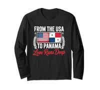 Panamanian American Fun Tee from USA Panama Love Runs Deep Long Sleeve T-Shirt