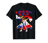 Panamanian Queen Panama Flag Dabbing Girl Crown Value Graphic T-Shirt, Men, Black, M