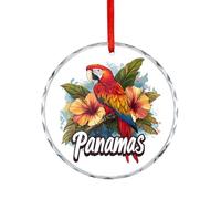 Panamas Parrot Tropical Plants Christmas Ornaments Crystal Glass Hanging Craft Pendant Christmas Tree Decoration