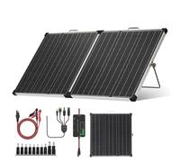 Panana 110W Foldable Solar Panel, 18V Portable Monocrystalline Solar Suitcase with SAE Connector Kit, Charge Controller, Mount Bracket for Off Grid Camping Car RV Marine Boat Battery