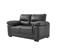 Panana 2 Seater Corner Sofa in Faux Leather Modern Sofa Settee Couch for Living Room Office Lounge (Black, 2 Seater)