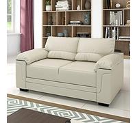 Panana 2 Seater Corner Sofa in Faux Leather Modern Sofa Settee Couch for Living Room Office Lounge (Cream, 2 Seater)