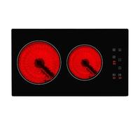 Panana 2 Zones Ceramic Hob, 30 cm Radiant Domino Hob Built-in Electric Hob, 3000W, Touch Control, Doul Zone, 9 Heating Levels, Safety Lock,Timer, Hard Wire, No Plug