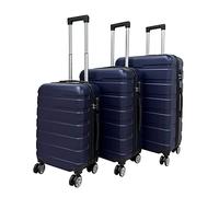 Panana 20/24/28" Modern Design Hard Shell Cabin ABS Suitcase 4 Wheel Luggage Trolley Case Lightweight (Blue, 3PCS (20"+24"+28"))