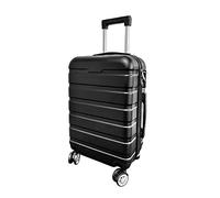 Panana 20/24/28" Modern Design Hard Shell Cabin ABS Suitcase 4 Wheel Luggage Trolley Case Lightweight (Black, 28" Large)
