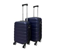 Panana 20/24" Modern Design Hard Shell Cabin ABS Suitcase 4 Wheel Luggage Trolley Case Lightweight (Blue, 2PCS(20"+24"))