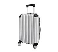 Panana 24" Modern Design Hard Shell Cabin ABS Suitcase 4 Wheel Luggage Trolley Case Lightweight (Style2-Silver, 24" Medium)
