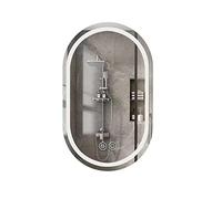 Panana 3 Colour Changing LED Light Illuminated Bathroom Mirror Wall Mounted with Demister Touch Sensor Switch,Oval 500mm x 700mm