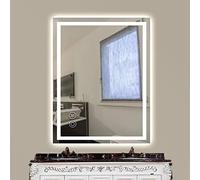 Panana 3 Colour Changing LED Light Illuminated Bathroom Mirror Wall Mounted with Demister Touch Sensor Switch,Rectangle 600mm x800mm