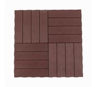 Panana 30 Packs Composite Decking Tiles, Plastic Decking Boards, Interlocking Flooring Tiles Indoor Outdoor Garden Patio Squares, 30 x 30cm Reddish Brown