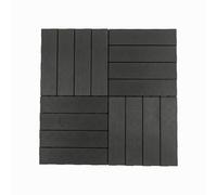 Panana 30 Packs Composite Decking Tiles, Plastic Decking Boards, Interlocking Flooring Tiles Indoor Outdoor Garden Patio Squares, 30 x 30cm Anthracite