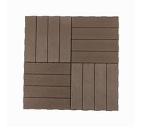 Panana 30 Packs Composite Decking Tiles, Plastic Decking Boards, Interlocking Flooring Tiles Indoor Outdoor Garden Patio Squares, 30 x 30cm (Coffee Brown)