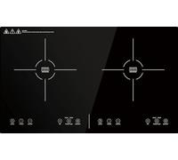 Panana 3000W Electric Induction Hob Portable Digital Touch 9 Power Level Double Cooker Hot Plate 2 Rings Cooktop (2 Zones Built-in Induction Hob - No Plug)