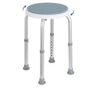 Panana 360° Swivel Shower Stool Rotating Round Bath Seat Chair with Aluminium Frame, 7-Level Height Adjustable, Non-Slip Design for Elderly, Disabled Aids