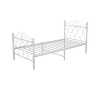 Panana 3FT Metal Bed Frame Modern Design Bed Frame Platform with Headboard and Footboard for Adults Teenagers Bedroom White