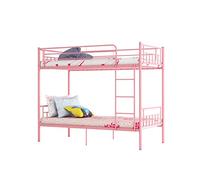 Panana 3FT Single Bunk Bed Metal Bed Frame Twin Sleeper for Children Bedroom Dormitory Apartmentavailable in White Black, Silver,Pink(Pink)