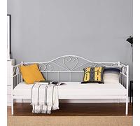 Panana 3ft Single Day Bed, White, Metal Frame, Twin Mattress Size, Modern Style, Easy Assembly, Guest Bed, Sofa, Sustainable Daybed