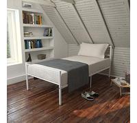 Panana 3FT Single Metal Bed Frame, Modern Design Single Bed for Adult Children (White)