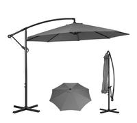 Panana 3M Cantilever Garden Parasol, Outdoor Banana Hanging Umbrella with Crank Handle and Tilt, UV Protection Sun Shade Canopy Offset Parasol for Poolside, Deck, Patio and Balcony (Dark Grey)