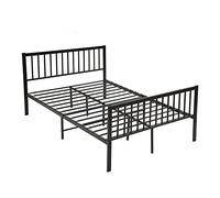 Panana 4FT Metal Bed Frame Modern Design Bed Frame Platform with Headboard and Footboard for Adults Teenagers Bedroom (Black)