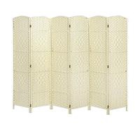 Panana 6 Panel Folding Room Divider Freestanding Screen Privacy Hand Made Wall Divider (Beige, 6 Panel)