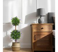 Panana 70cm Artificial Plants,Fake Tall Plant Ball Tree Indoor Outdoor with Lifelike Flowers,Faux Lavender Flowers Tree for Home Office Indoor Decor (Lavender Tree / 2 Pack)