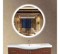 Panana 70cm Round Anti-fog LED Lighted Mirror Wall Mounted Bathroom Mirror Touch Switch (70cm)