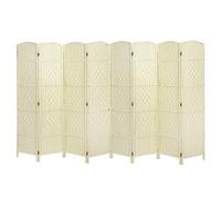 Panana 8 Panel Folding Room Divider Freestanding Screen Privacy Hand Made Wall Divider (Beige, 8 Panel)