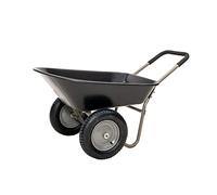 Panana 85L 150kg Capacity Garden Outdoor Trolley, Heavy Duty Steel Cart Wagon Wheelbarrow with with 2 Wheels for Farm Warehouse