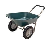 Panana 85L 150kg Capacity Garden Outdoor Trolley, Heavy Duty Steel Cart Wagon Wheelbarrow with with 2 Wheels for Farm Warehouse